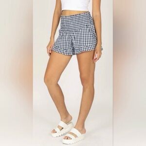 Sincerely Jules Gingham Smocked Ruffle Shorts Coastal Cowgirl Cottagecore Beach